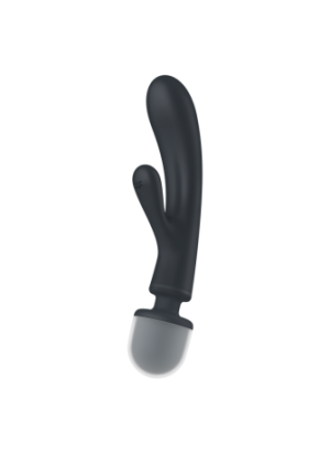 2 en 1 Vibromasseur rabbit et wand noir USB Triple Lover Satisfyer - CC597825